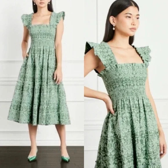Hill House | Dresses | Hill House Ellie Nap Dress Green Jacquard | Poshmark